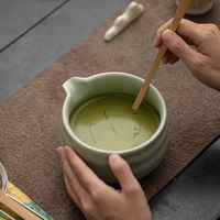 Ensemble Matcha Ru Kiln 8 pièces, kit japonais pour la préparation du Matcha avec fouet, bol à Matcha, support, cuillère et tamis pour la cérémonie du thé, maison de thé