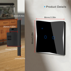 LangYeao CE RoHS 2 Gang WIFI Tuya Alexa uzaktan kumanda işık duvar dokunmatik Wifi ile akıllı anahtar/hiçbir nötr tel evrensel - Product Image 5
