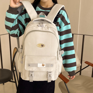 Student <b>Backpack</b> 15 Inches <b>Large</b> <b>Capacity</b> Minimalist Design For Women Casual Travel Use - Product Image 1