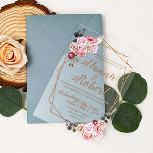 Carte d'invitation de mariage personnalisée en acrylique, invitations de mariage indiennes, invitations de mariage de luxe gaufrées, impression typographique format passeport - Product Image 5