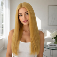 Peluca de Cabello Humano de 20 Pulgadas con Frente de Encaje 5x5, Color Rubio Ceniza con Balayage y Raíz Sombreada, Pre-Desplumada, Nudos Invisibles, Pelucas Realistas