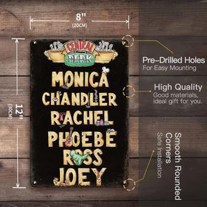 Plaque en métal de la <span class=keywords><strong>série</strong></span> télévisée Friends, décoration de café Central Perk, art mural pour le salon, cadeau pour les fans, plaque rétro nostalgique - Product Image 5