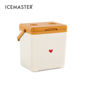 Icemaster lạnh/ấm cách nhiệt 14L màu nâu nhỏ bia hộp đá mát với thiết kế nắp tích hợp