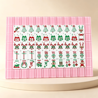 Jeu de Mahjong Américain de Luxe Personnalisé à 4 Couches, en Acrylique Portable, pour Cadeau de Noël Familial