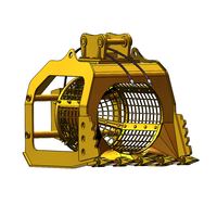 Godet de criblage rotatif hydraulique le plus vendu pour excavatrice, idéal pour la séparation des matériaux de construction