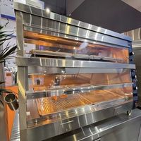 Vitrine chauffante à 2 niveaux pour aliments, avec humidification et alimentation en eau automatique, modèle identique à l'équipement de restauration rapide KFC