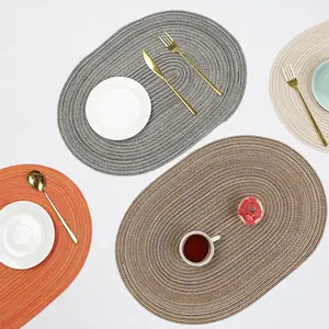 Tabletex hình bầu dục bện placemats bảng thảm cho bàn ăn có thể giặt chịu nhiệt nơi thảm cho trong nhà ngoài trời sử dụng