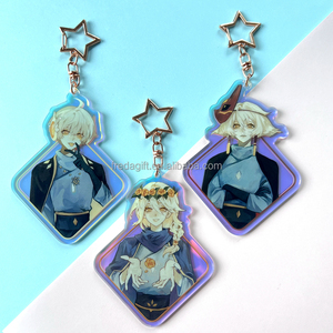 Llavero acrílico transparente personalizado con logotipo, llavero de epoxi con dibujos animados, soporte de pin, llavero de plástico, llavero acrílico de <span class=keywords><strong>Anime</strong></span> personalizado - Product Image 3