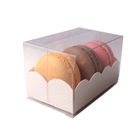 Emballage en papier de boulangerie dessert cookie pâtisserie gâteau personnalisé Boîte à macarons transparente avec couvercle transparent