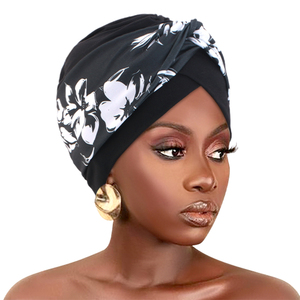 Phụ Nữ Mới Của Hồi giáo Bên Trong Hijab Satin Lụa Căng Hoa In Đầu Bọc Với Bow Và Lá Mô Hình 26 Màu Sắc Có Sẵn - Product Image 6