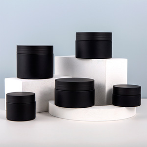 250 Ml Plastic Container Cosmetic Jar Matte Black Custom Plastic Honey Jar Clear Body Cream Plastic Jars With Screw Top Lids