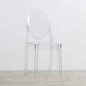 Fancy Clear Round Back Party Event Polypropylene Acrylic Plastic Transparent Hotel <b>Dining</b> <b>Chairs</b> - Product Image 3