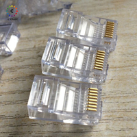 Connecteur RJ11 RJ45 Cat6 Cat5 Cat5e UTP/FTP en stock, câble réseau torsadé, terminal 8P8C, prise modulaire plaquée or
