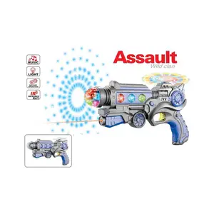 Space Gun Toy Battery Operated Toy Gun Military Play Set Kids Toy Plastic Gun With Light Sound W/Infrared Windmill