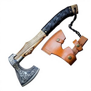 Hacha de Damasco de Venta Caliente con Cabeza de Acero Forjado y Mango de Madera Dura para Acampar y Cortar Leña al Aire Libre a Precio Económico - Product Image 2