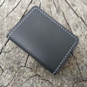 עור באיכות גבוהה כרטיס שחור ארנק מונוגרמה במקרה כרטיס עור כרטיס ארנק השושבינים מתנה - Product Image 4