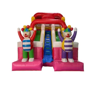 Double combo droit bon marché videur gonflable avec double toboggan Maison de saut gonflable multifun terrain de jeux avec toboggan