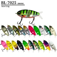 Nouvelle leurre artificielle colorée multi-sections, hameçon double, 5,8 g, 60 mm, pour achigan à gueule large