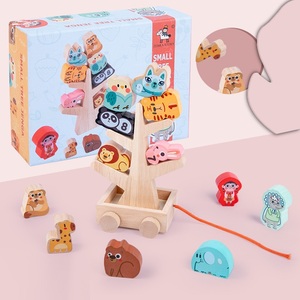 Bloques <span class=keywords><strong>de</strong></span> construcción educativos <span class=keywords><strong>de</strong></span> <span class=keywords><strong>madera</strong></span> en forma <span class=keywords><strong>de</strong></span> animal para niños EN71 Certificado Colorido Apilamiento y características <span class=keywords><strong>de</strong></span> equilibrio para juegos Juguetes - Product Image 3