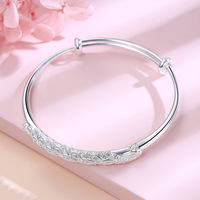 Bracelet jonc en argent massif filigrané de haute qualité RFJEWEL en forme de paon et de phénix pour femmes, idéal comme cadeau de Saint-Valentin