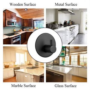 WEKIS Matte Black Gold Stainless Steel Eco-Friendly Multifunction Clothing <b>Towel</b> Robe <b>Hooks</b> Adhesive Wall Mount - Product Image 6