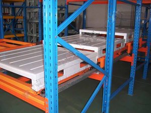Système de stockage personnalisé, étagères empilables, rayonnages d'entrepôt, rayonnages à palettes à poussée arrière avec rail de guidage - Product Image 2