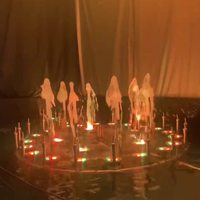 Fontaine musicale dansante de luxe en acier inoxydable avec LED pour jardin et hôtel, installation facile