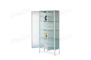 Armadietto da esposizione in vetro minimalista europeo moderno con vetro arcobaleno a strisce Freestanding per soggiorno - Product Image 4