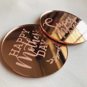 Honey And Sweetness Mother's Day Cake Decorations <b>Acrylic</b> <b>Mirror</b> Style Cake Plugin For Cupcake Decorating - Product Image 3