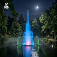 Fuente circular LED de acero inoxidable antirust para exteriores, elemento decorativo de agua iluminado para centros comerciales, plazas, villas y jardines.