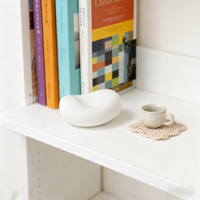Diffuseur d'arômes en céramique blanche mate fait main, en forme de galet, pour l'aromathérapie