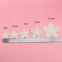 Applique florale en coton abricot multi-tailles, imitation crochet fait main, motif ajouré, pour embellissement de vêtements et chapeaux, de luxe, à coudre
