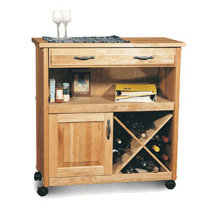 Tavolo da cucina in legno massello di betulla con <span class=keywords><strong>ruote</strong></span> - Product Image 2