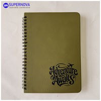 Carnet à spirales personnalisé avec gravure laser, couverture en cuir PU vierge, carnet à spirales, agenda pour étudiants, école, bureau, cadeau