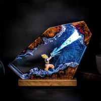 Lampu LED Resin Bentuk Bunga Buatan Tangan, Lampu Malam Patung Diving Tema Bawah Air, Hadiah Natal Hari Ibu