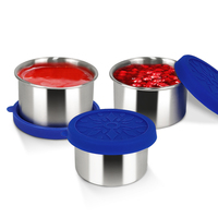 LIHONG Baby Kids Lunchbox Thermische Blauwe RVS Lunchbox Tas Container Lunchbox met Waterfles