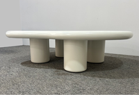 Ensemble de tables basses gigognes modernes et durables en 2 pièces, plateau en MDF + finition laquée, design écologique, meubles de salon