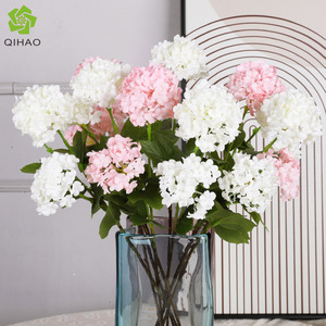 Hydrangeas artificiels roses en plastique et soie, haute simulation, pour mariage et décoration intérieure, bouquet - Product Image 3