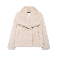 Manteau en fausse fourrure d'agneau épaisse style ZA pour femme, nouvelle collection hiver, écologique et douillet