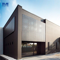 Façade Métallique Creuse Ignifuge en Gros, Découpe Laser 3D, Mur Rideau Vertical en Aluminium Perforé Résistant à la Corrosion