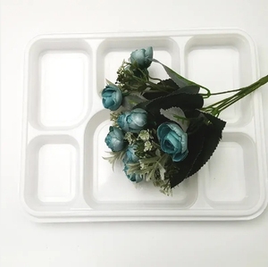 แผ่นกระดาษอ้อย6ช่องสำหรับใส่อาหารเครื่องใช้บนโต๊ะอาหารแบบใช้แล้วทิ้งทำจากแป้งข้าวโพดสำหรับใช้ในอาหาร - Product Image 3