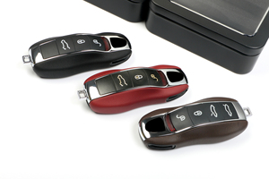 Carcasa de llave de cuero genuino para Porsche <span class=keywords><strong>Macan</strong></span> 718 Panamera 911 Cayenne Cayman Boxster tipo nuevo y antiguo - Product Image 2