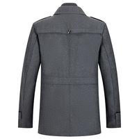 Manteau double col en laine mélangée pour hommes automne hiver style classique pour hommes matures design intemporel vêtements d'extérieur chauds