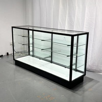 Vitrine en verre verrouillable haut de gamme, armoire en verre commerciale avec étagères en verre réglables pour accessoires de boutique de tabac