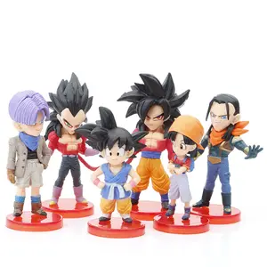 6Pcs ornamenti creativi per cartoni animati Anime Figure Model Goku Gohan Pan Dragon Balls Action Figures