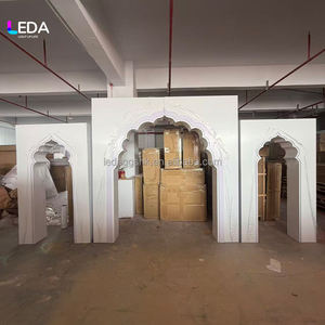 LEDA New Arrival Detachable Custom Muslim Wedding Events Stage <b>Backdrop</b> Festival White Mirror Acrylic Arch <b>Stand</b> - Product Image 1