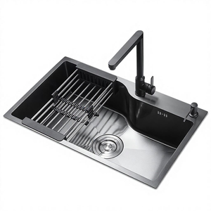 Nouveau produit : Évier de cuisine à cuve unique en acier inoxydable 201/304, lavabo pour cuisine de style farmhouse - Product Image 4