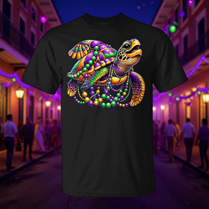 Camiseta Promocional con Temática de Mardi Gras para Amantes de las Tortugas - Product Image 3