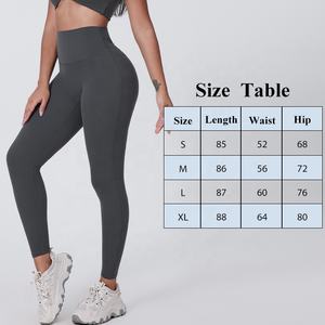 Nuovi Leggings Sportivi da <span class=keywords><strong>Donna</strong></span> in Nylon Traspirante ad Asciugatura Rapida, Vita Alta, Effetto Push-Up, Senza Cucitura Frontale, Design Yoga con Logo - Product Image 5