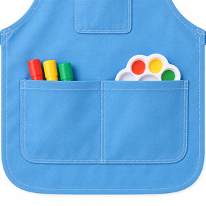 Delantal de Pintura Azul Cielo para Niños con Correa Ajustable para el Cuello y Bolsillos Delanteros para Arte y Manualidades Escolares - Product Image 4